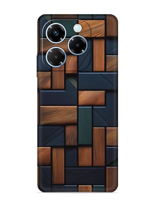 Wooden Background Cubes Embossed Soft Silicone Case for Infinix Note 40X (5G)