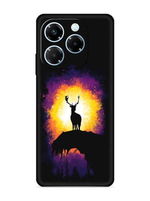 Elk Animal Art Embossed Soft Silicone Case for Infinix Note 40X (5G)