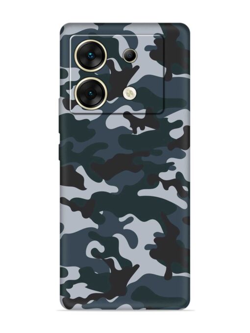 Dark Blue Army Military Art Embossed Soft Silicone Case for Infinix Zero 30 (5G) Zapvi