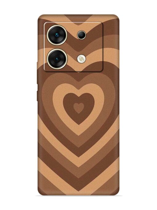 Brown Heart Embossed Soft Silicone Case for Infinix Zero 30 (5G)