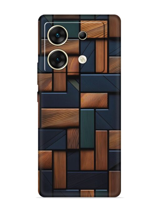 Wooden Background Cubes Embossed Soft Silicone Case for Infinix Zero 30 (5G)