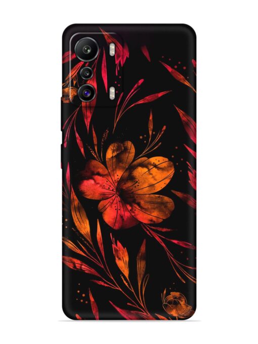 Red Flower Painting Embossed Soft Silicone Case for Infinix Zero (5G) Zapvi