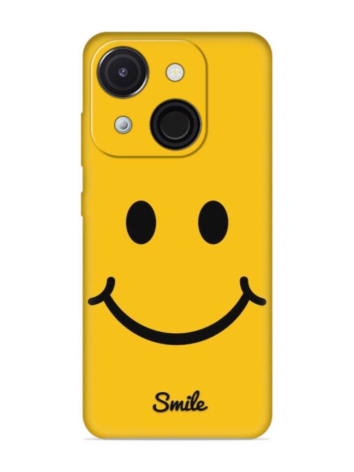 Yellow Smiley Embossed Soft Silicone Case for Itel A50C Zapvi