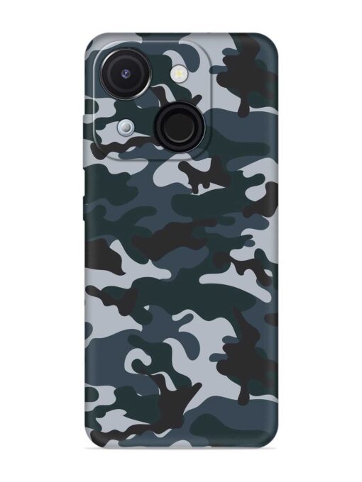 Dark Blue Army Military Art Embossed Soft Silicone Case for Itel A50C Zapvi