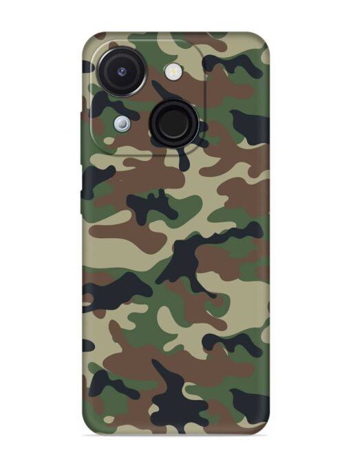 Army Military Camouflage Dark Green Embossed Soft Silicone Case for Itel A50C Zapvi