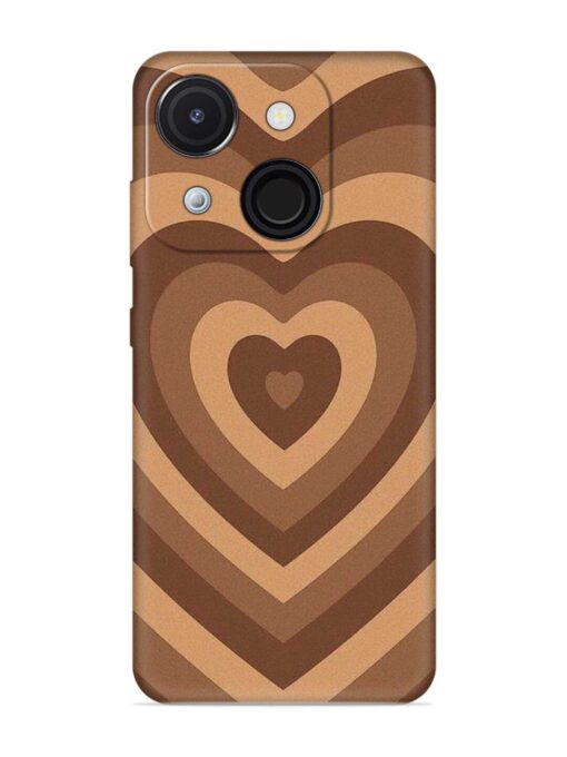 Brown Heart Embossed Soft Silicone Case for Itel A50C