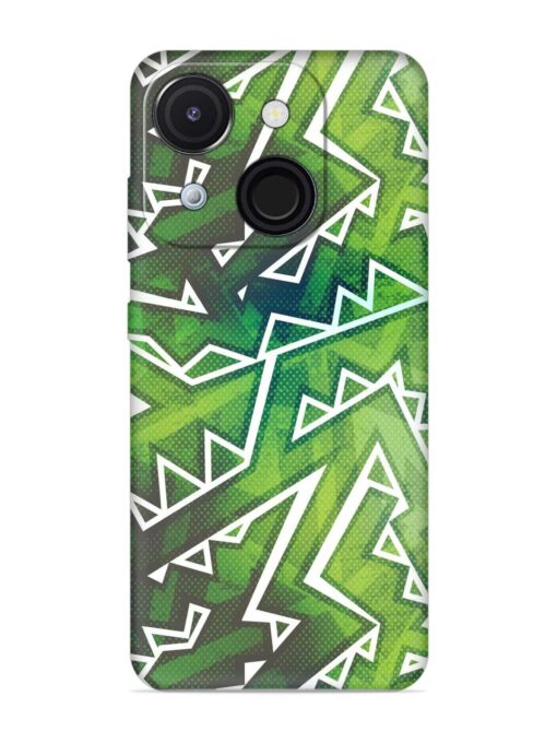 Green Graffiti Seamless Embossed Soft Silicone Case for Itel A50C