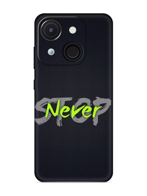 Never Stop Embossed Soft Silicone Case for Itel A50C