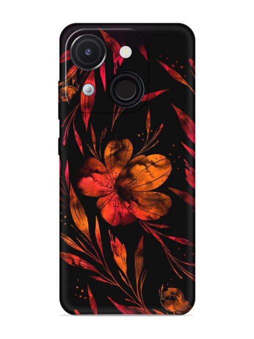 Red Flower Painting Embossed Soft Silicone Case for Itel A50C