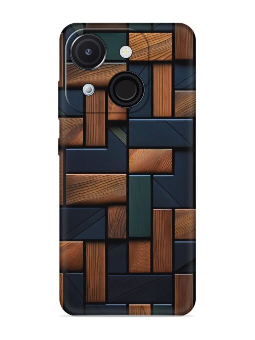 Wooden Background Cubes Embossed Soft Silicone Case for Itel A50C