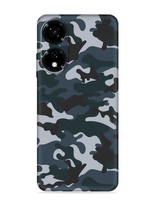 Dark Blue Army Military Art Embossed Soft Silicone Case for Itel Color Pro (5G)