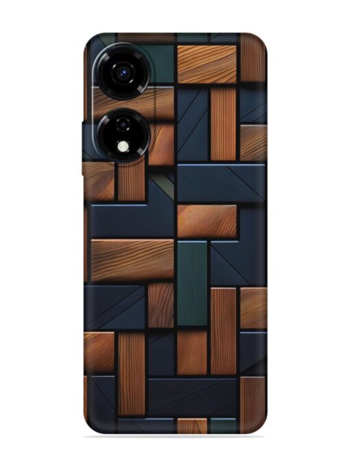 Wooden Background Cubes Embossed Soft Silicone Case for Itel Color Pro (5G)