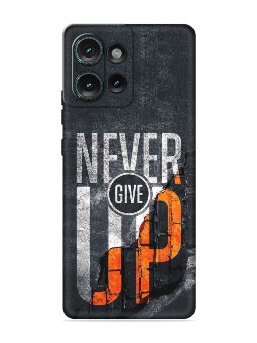 Never Give Up Embossed Soft Silicone Case for Motorola Moto Edge 50 (5G) Zapvi