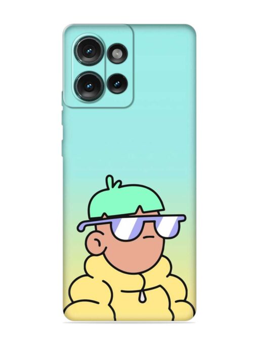 Doodles Cool Character Embossed Soft Silicone Case for Motorola Moto Edge 50 (5G)