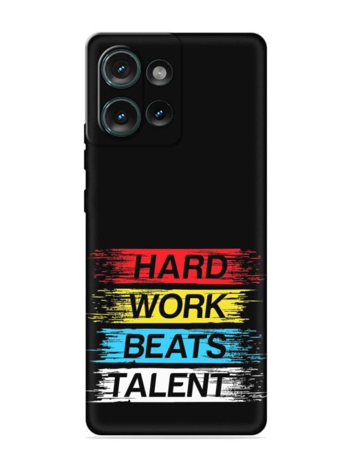 Hard Work Beats Embossed Soft Silicone Case for Motorola Moto Edge 50 (5G)