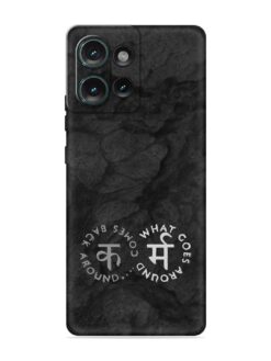 Karma Hindi Word Embossed Soft Silicone Case for Motorola Moto Edge 50 (5G)