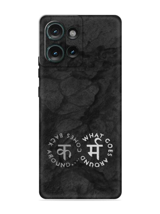 Karma Hindi Word Embossed Soft Silicone Case for Motorola Moto Edge 50 (5G)