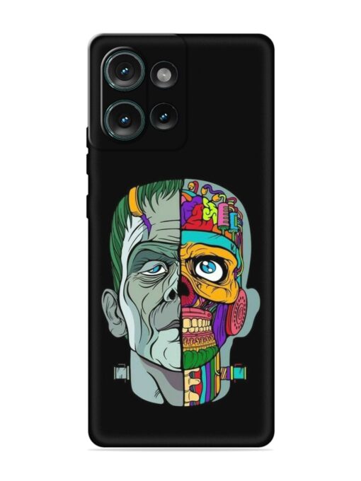 Men Vs Skull Embossed Soft Silicone Case for Motorola Moto Edge 50 (5G)