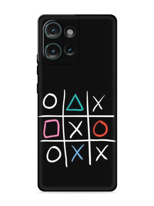 Super Neon Tic-Tac-Toe Embossed Soft Silicone Case for Motorola Moto Edge 50 (5G)