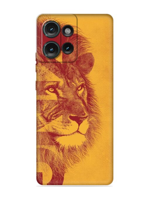 Gold Lion Crown Art Embossed Soft Silicone Case for Motorola Moto Edge 50 (5G)