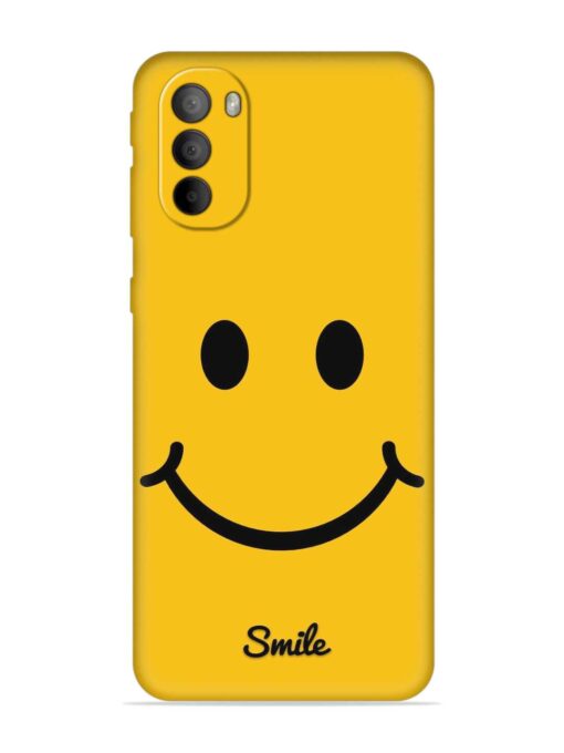 Yellow Smiley Embossed Soft Silicone Case for Motorola Moto G31 Zapvi