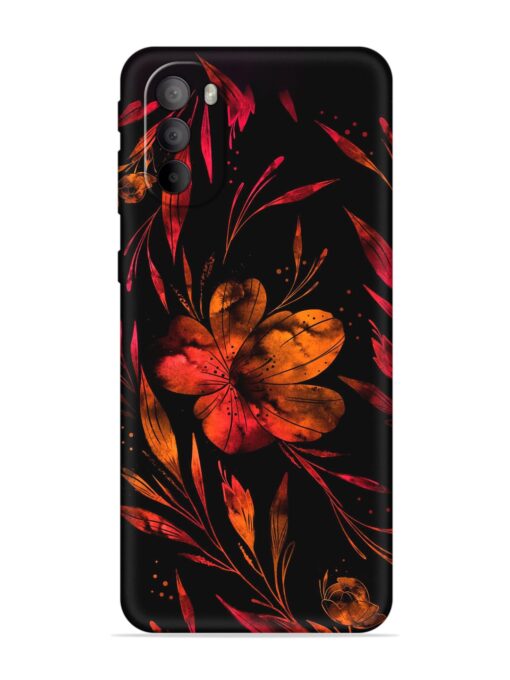 Red Flower Painting Embossed Soft Silicone Case for Motorola Moto G31 Zapvi