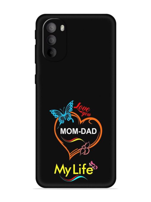 Love You Mom Dad Embossed Soft Silicone Case for Motorola Moto G31