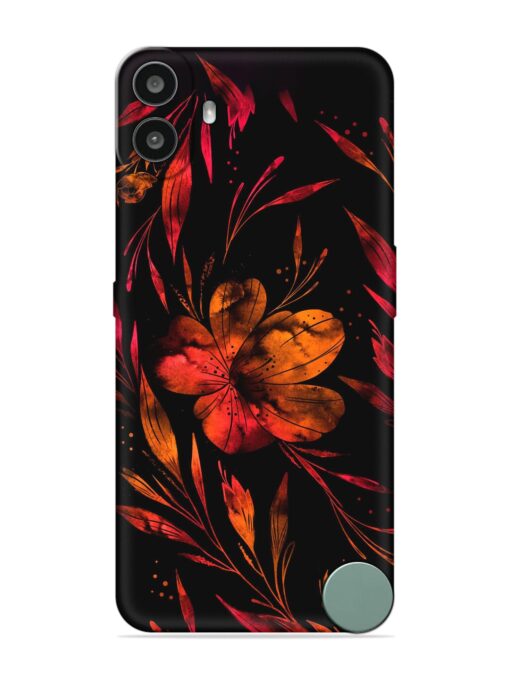 Red Flower Painting Embossed Soft Silicone Case for Nothing CMF Phone 1