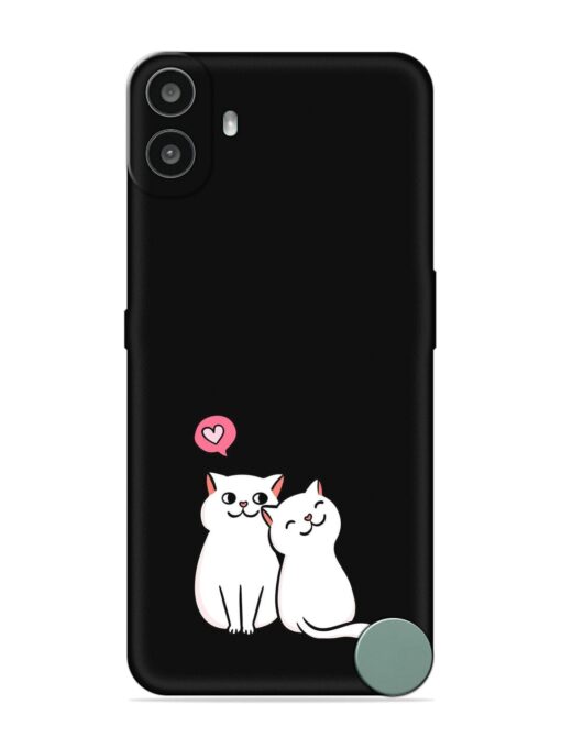 Cute Loving Cats Embossed Soft Silicone Case for Nothing CMF Phone 1