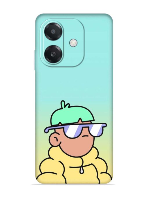 Doodles Cool Character Embossed Soft Silicone Case for Oppo A3X (5G)