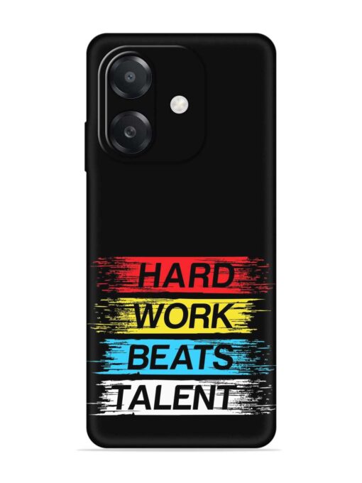 Hard Work Beats Embossed Soft Silicone Case for Oppo A3X (5G)