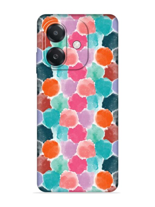 Colorful Seamless Pattern Embossed Soft Silicone Case for Oppo A3X (5G)