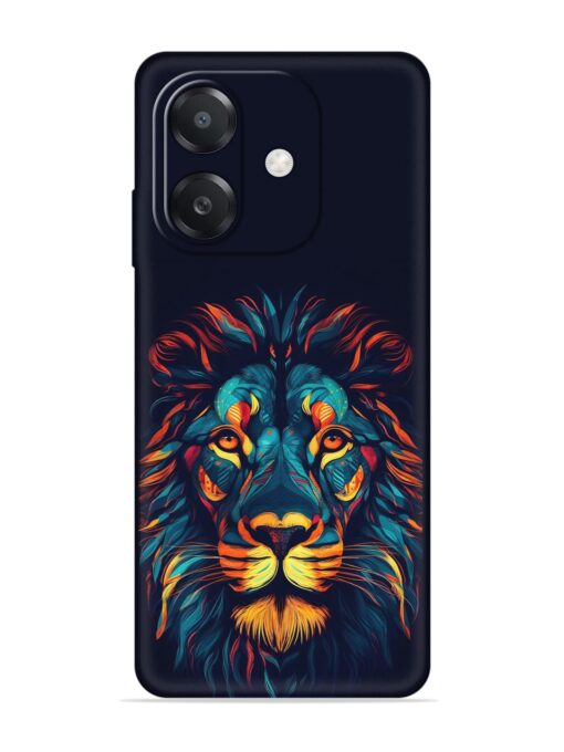 Colorful Lion Embossed Soft Silicone Case for Oppo A3X (5G)