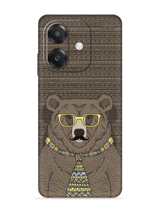 Grizzly Bear Embossed Soft Silicone Case for Oppo A3X (5G)