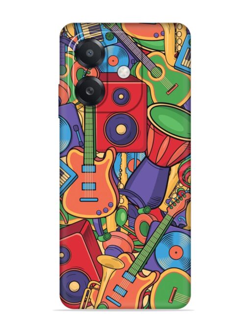 Colorful Music Art Embossed Soft Silicone Case for Oppo A3X (5G)