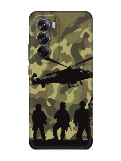 Army Heros Embossed Soft Silicone Case for Oppo Reno 12 (5G)