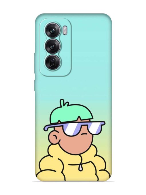 Doodles Cool Character Embossed Soft Silicone Case for Oppo Reno 12 (5G)