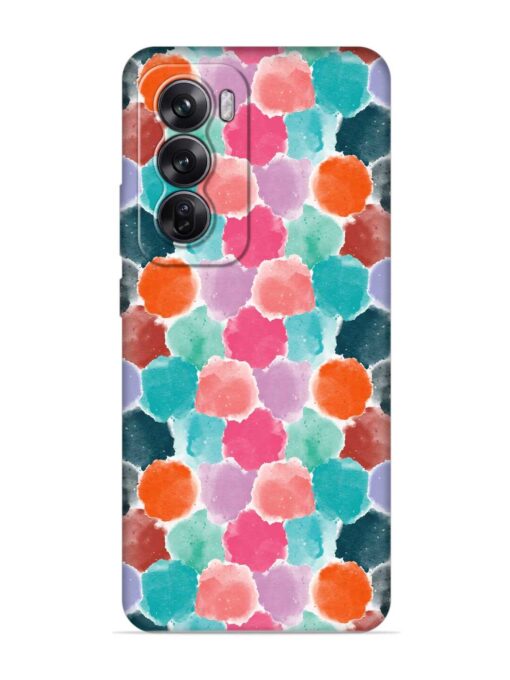 Colorful Seamless Pattern Embossed Soft Silicone Case for Oppo Reno 12 (5G)