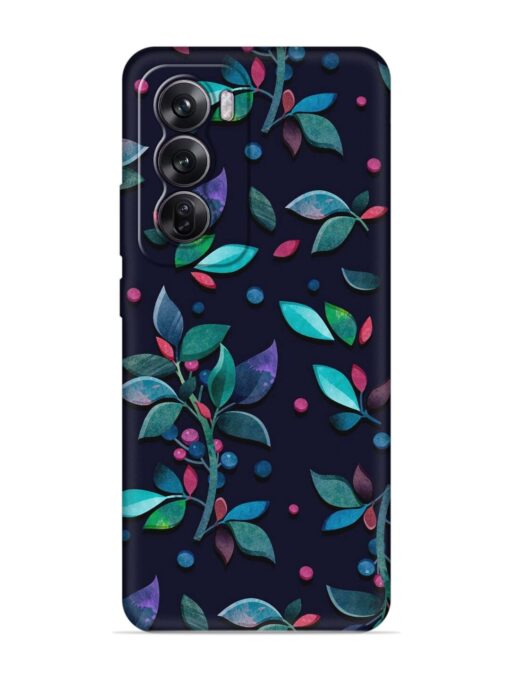 Decorative Watercolor Flower Embossed Soft Silicone Case for Oppo Reno 12 (5G)