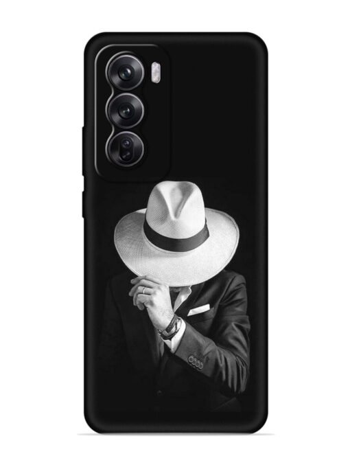 Men Under Hat Embossed Soft Silicone Case for Oppo Reno 12 (5G)