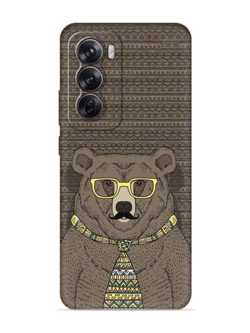 Grizzly Bear Embossed Soft Silicone Case for Oppo Reno 12 (5G)