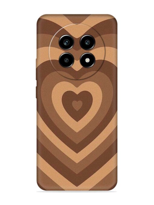 Brown Heart Embossed Soft Silicone Case for Realme 13 Pro (5G)