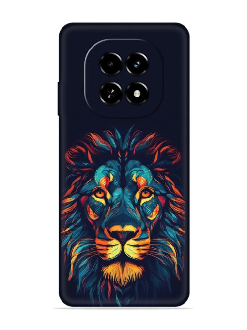 Colorful Lion Embossed Soft Silicone Case for Realme C63 (5G)