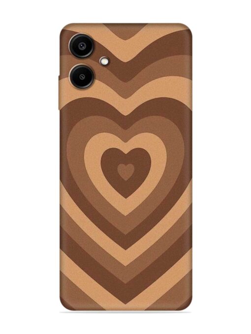 Brown Heart Embossed Soft Silicone Case for Samsung Galaxy A06