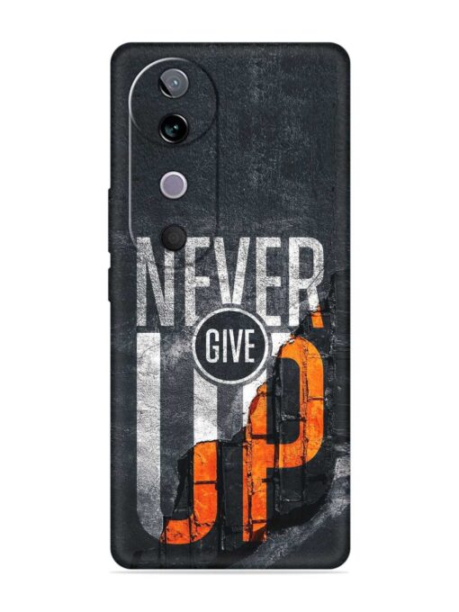 Never Give Up Embossed Soft Silicone Case for Vivo V40 (5G) Zapvi