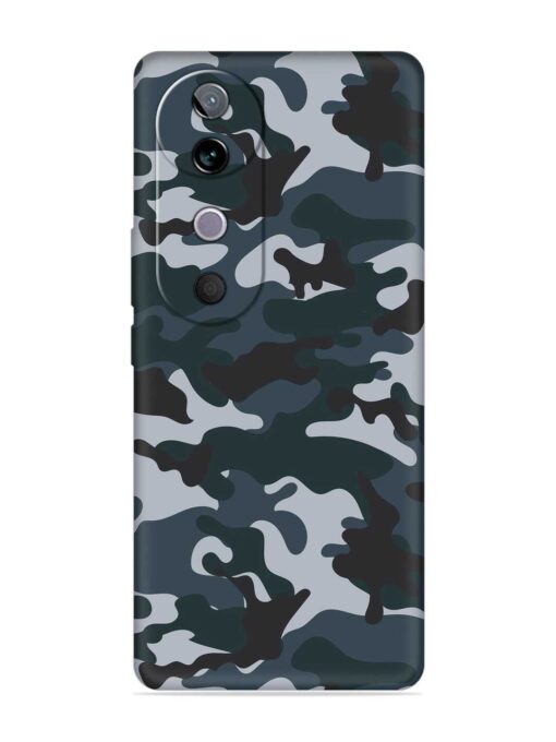 Dark Blue Army Military Art Embossed Soft Silicone Case for Vivo V40 (5G)