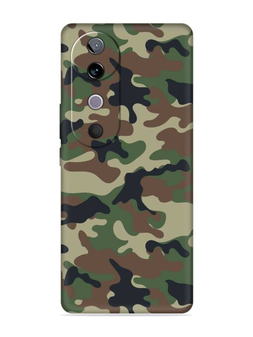 Army Military Camouflage Dark Green Embossed Soft Silicone Case for Vivo V40 (5G)