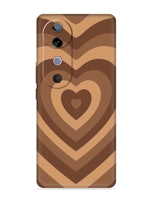 Brown Heart Embossed Soft Silicone Case for Vivo V40 (5G)