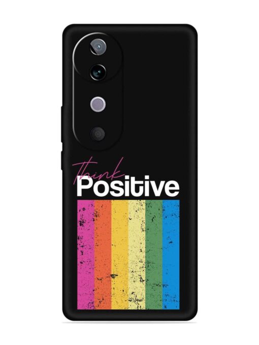 Think Positive Typography Embossed Soft Silicone Case for Vivo V40 (5G) Zapvi