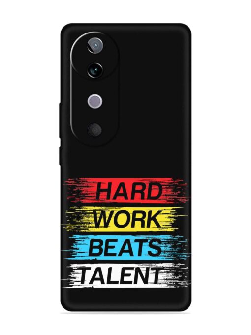 Hard Work Beats Embossed Soft Silicone Case for Vivo V40 (5G)